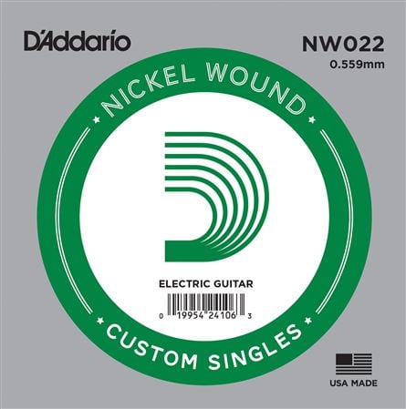DAddario Nickel Wound Single Acoustic or Electric Guitar Strings