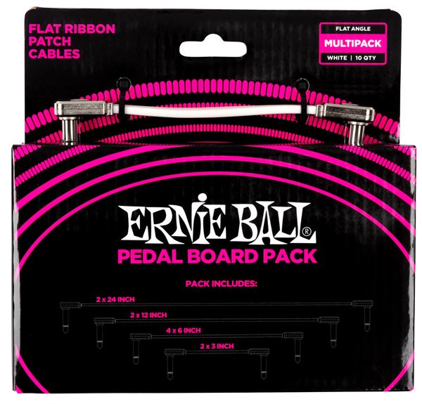 Ernie Ball P06387 Flat Ribbon Patch Cable Pedalboard Pack