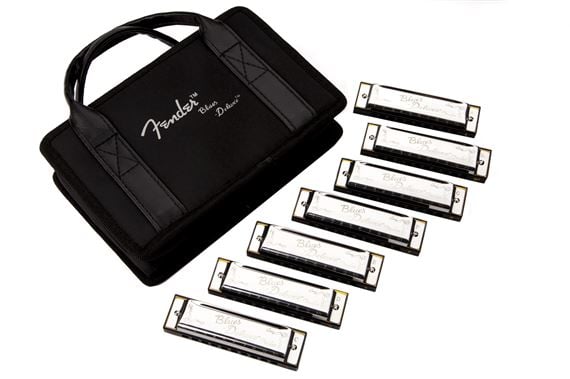 Fender Blues Deluxe Harmonicas 7 Pack with Case