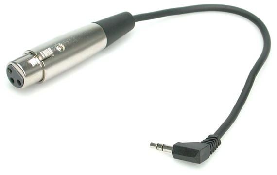 Hosa XVS Camcorder Micrphone Cable XLR3F to Right Angle 3.5mm TRS