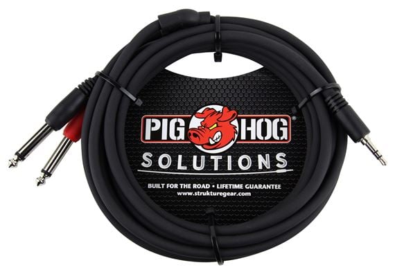 Pig Hog Solutions 3.5mm to Dual 1/4 Inch Stereo Breakout Cable