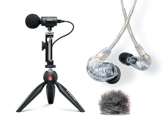 Shure MV88 Portable Videography Kit With SE215-CL Earphones