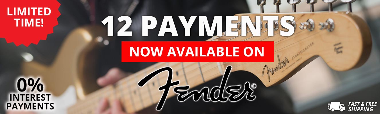 12 Payments now available on Fender gear!